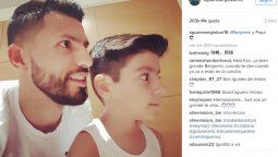 El Kun le cortó el pelo a su hijo y Gianinna reaccionó