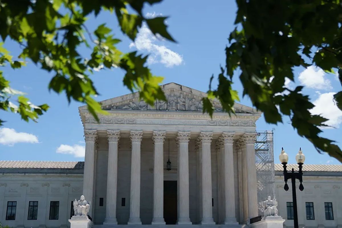 Exterior de la fachada de la Corte Suprema de Estados Unidos
