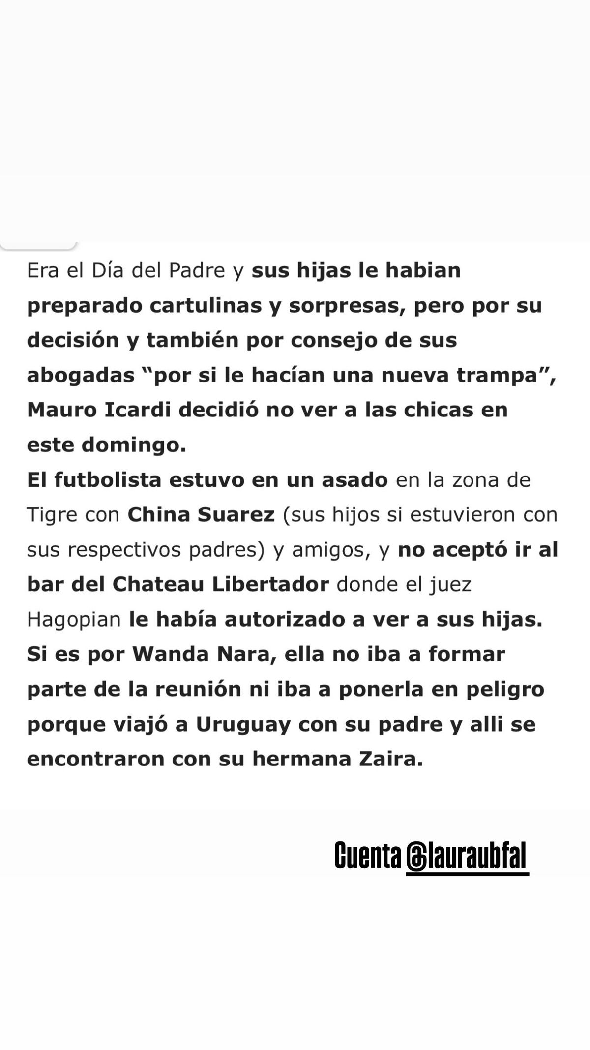 La sorpresa que las hijas de Wanda Nara tenían para Mauro Icardi en el Día del Padre. La sorpresa que las hijas de Wanda Nara tenían para Mauro Icardi en el Día del Padre.