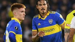 Valentín Barco y Edinson Cavani serán titulares en Boca ante Unión.