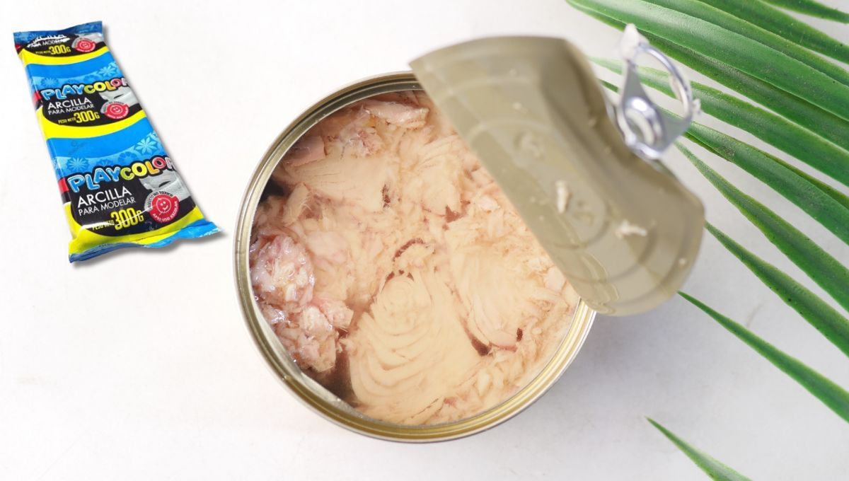 Con un poco de arcilla para modelar y una lata de atún, crea un hermoso porta vela