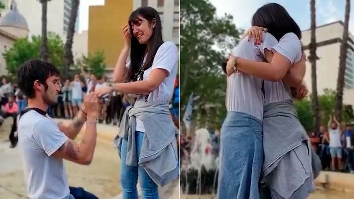 Le pidió casamiento el Día de la Lealtad en medio de la Plaza de Mayo