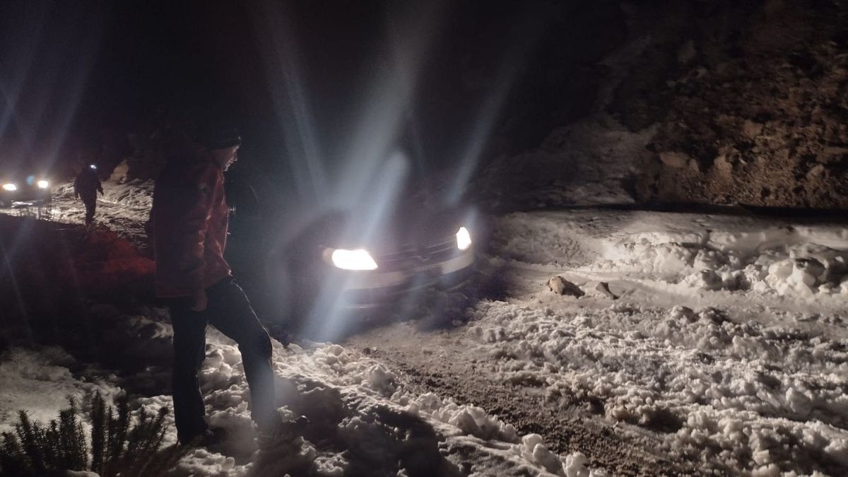 Las persona que fueron auxiliadas por la Patrulla de Rescate intentaron ir desde Uspallata hacia Villavicencio pero no pudieron por la gran cantidad de nieve en la ruta.