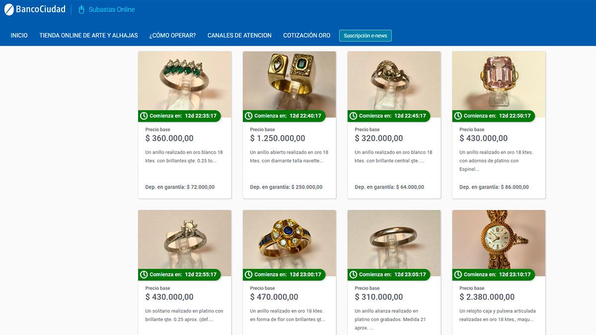 Las subastas online del Banco Ciudad son procesos de venta de bienes a trav&eacute;s de una plataforma digital donde los interesados pujan por internet para convertirse en el mejor postor y adquirir el art&iacute;culo.