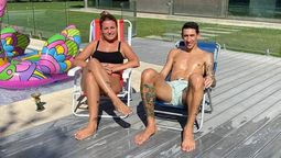 Ángel Di María posaba con su esposa en las vacaciones.