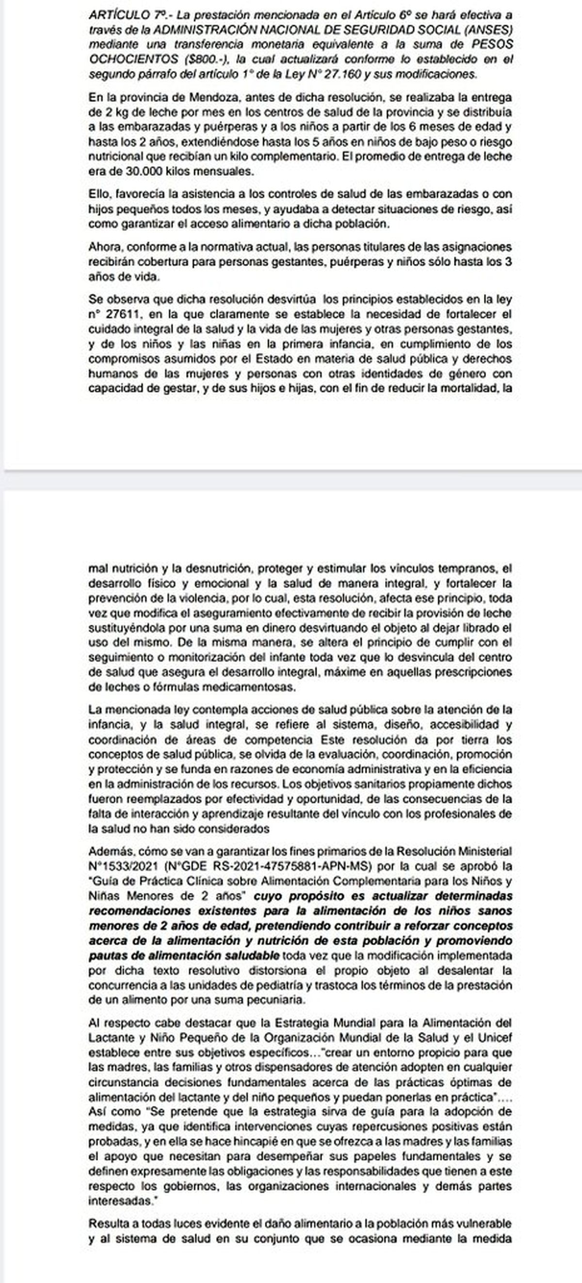 Los fundamentos presentados por Juri y Cornejo.