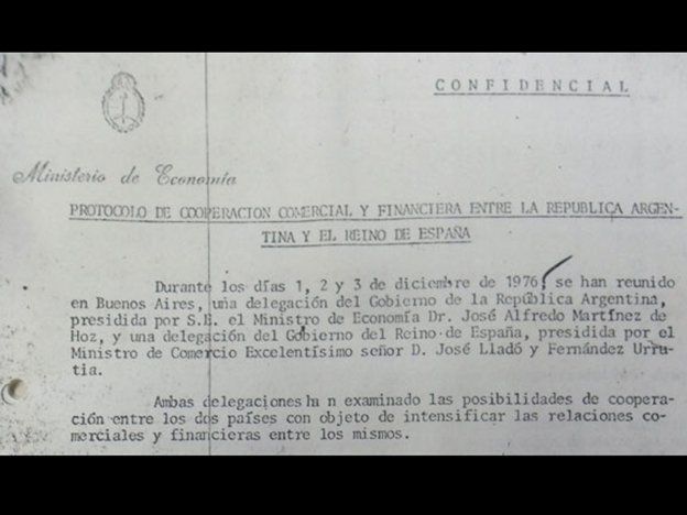 Documentos secretos del gobierno español revelan que ese país financió la dictadura militar argentina