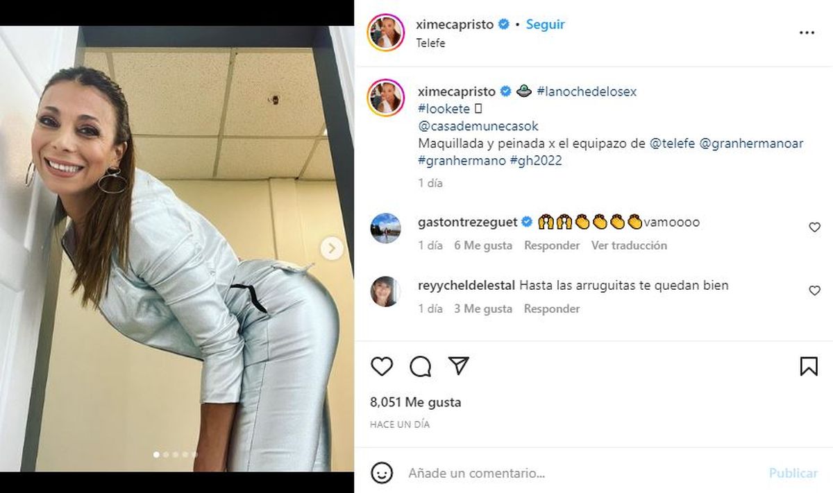 El posteo de Ximena Capristo para destacar su vestuario y peinado antes del programa de Telefe.
