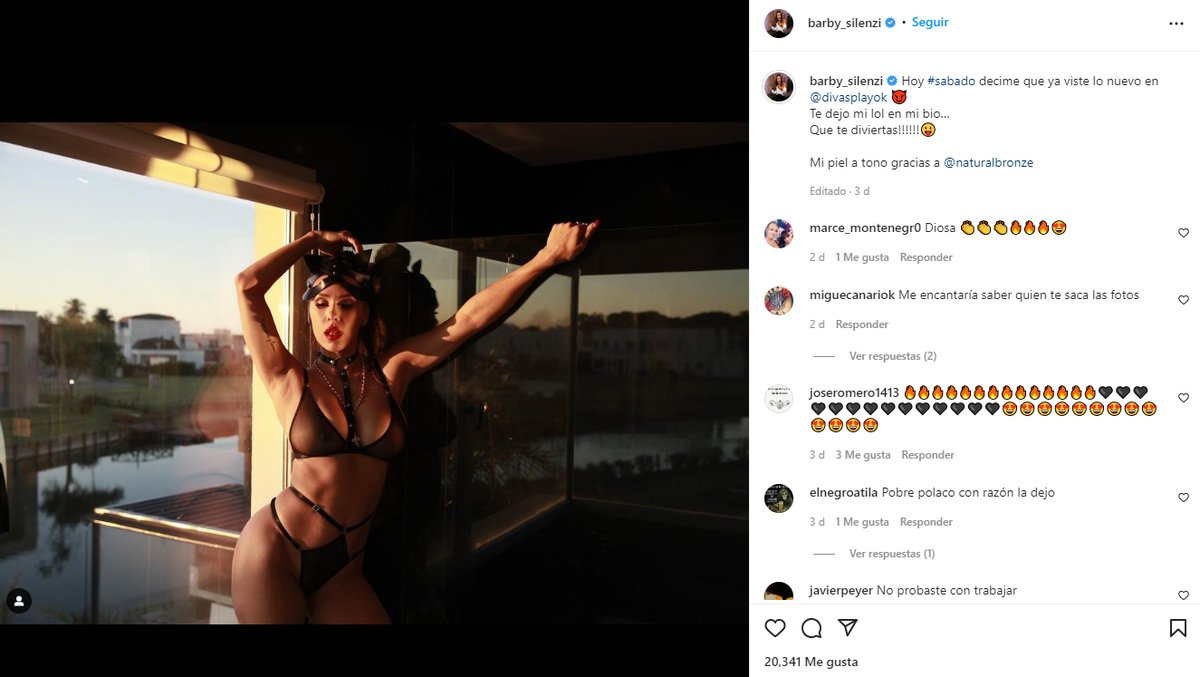 Barby Silenzi subió la temperatura en Instagram.