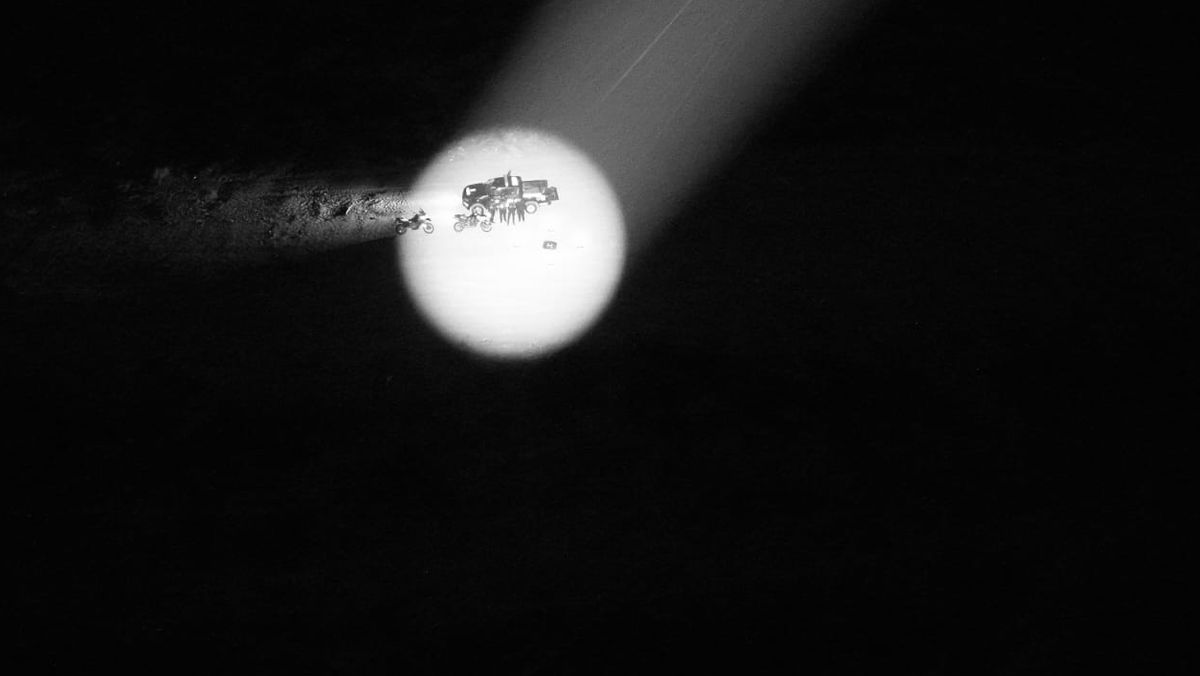 Imagen transmitidad por el dron policial. Imagen transmitidad por el dron policial.