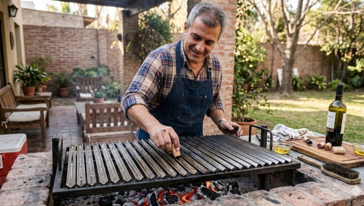 Frotar un corcho por la parrilla antes del asado: por qué hacerlo y para qué sirve