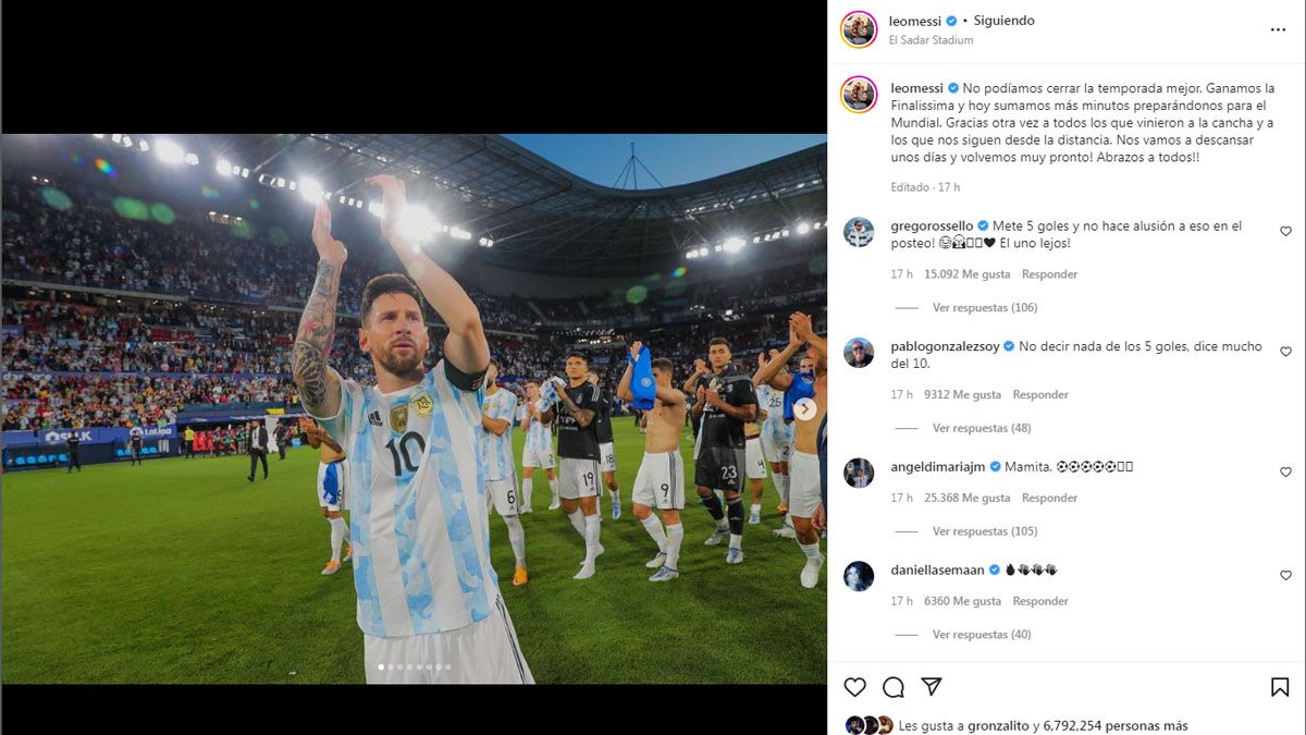 Messi manifestó su alegría después del amistoso con Estonia