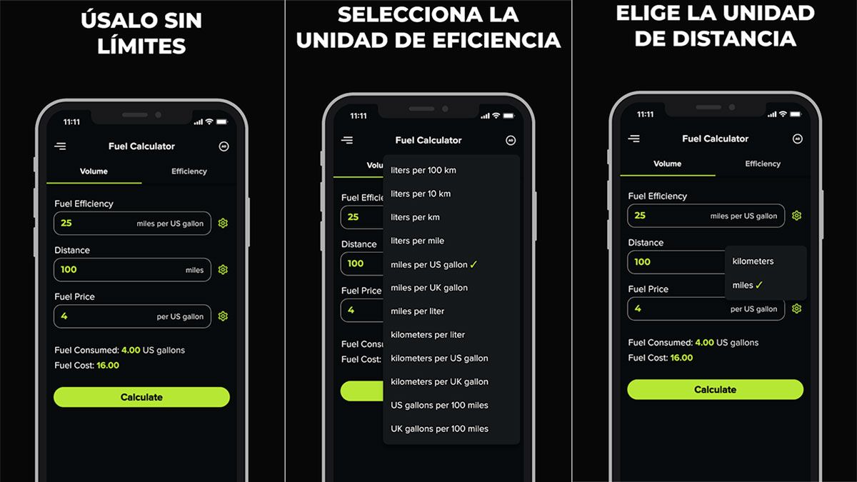 Con estas aplicaciones vas a estimar el costo del viaje, el kilometraje del combustible y calcular la cantidad de combustible necesario. Con estas aplicaciones vas a estimar el costo del viaje, el kilometraje del combustible y calcular la cantidad de combustible necesario.