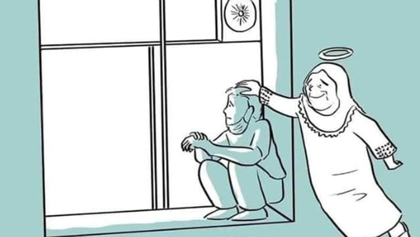Un joven despidió a su madre con coronavirus mirándola por la ventana y se hizo viral