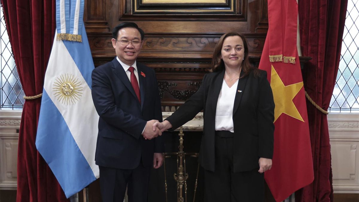 Dinh Hue Vuong de Vietnam junto a la titular de Diputados, Cecilia Moreau.