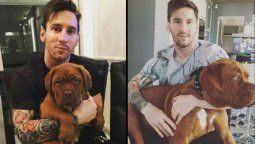 El antes y el ahora del perro de Messi