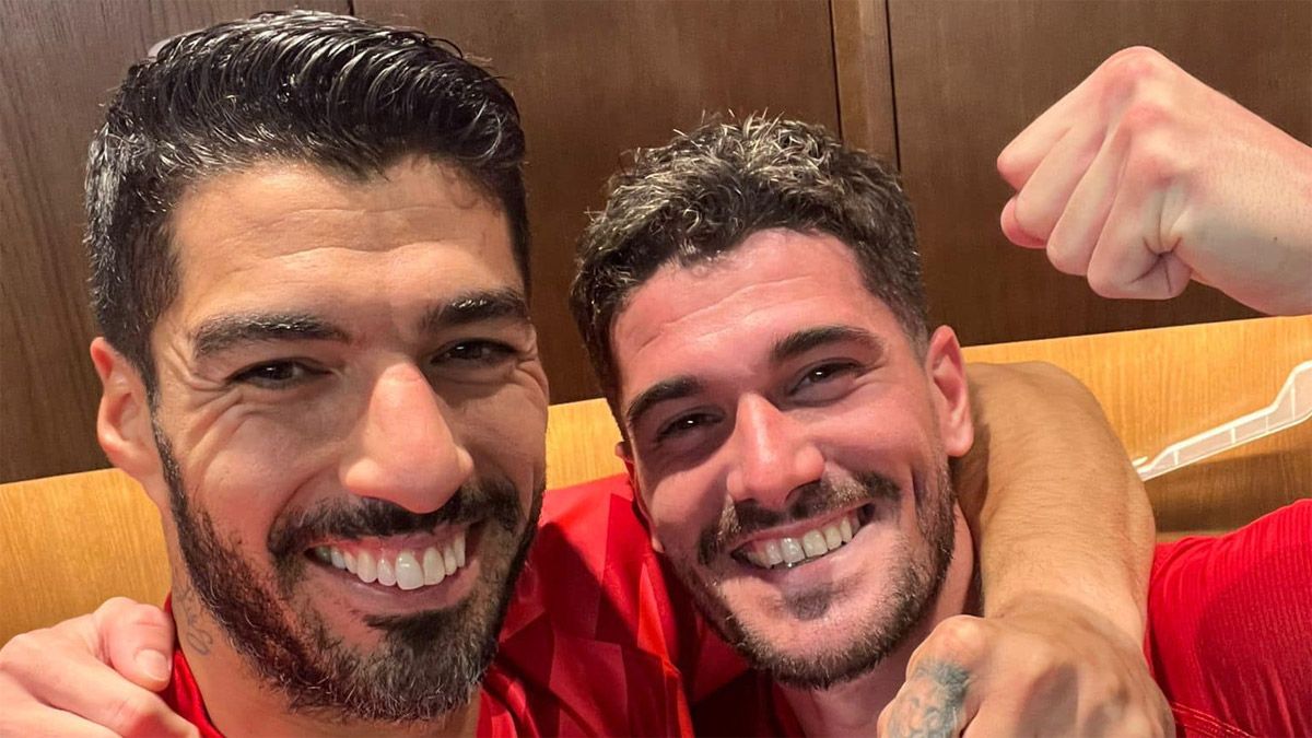 Luis Suárez y Rodrigo De Paul, compañeros en el Atlético de Madrid.