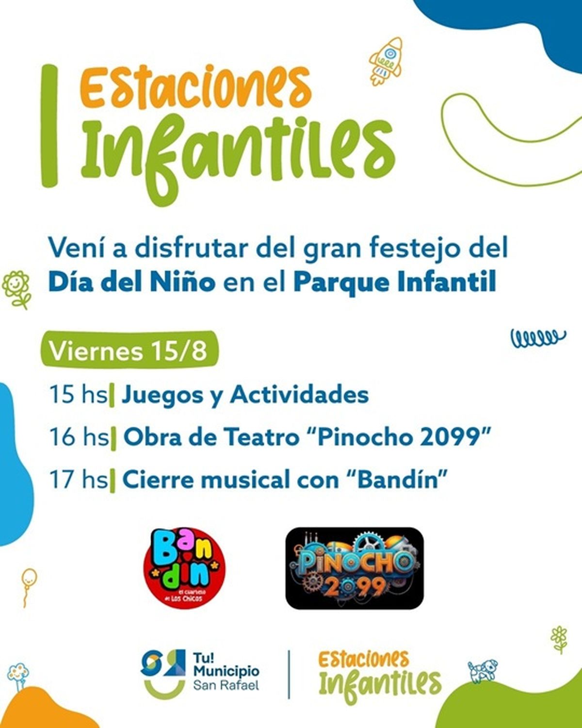 El programa Estaciones Infantiles, que recorre distintos puntos de San Rafael llevando actividades y espectáculos para los más chico. El programa Estaciones Infantiles, que recorre distintos puntos de San Rafael llevando actividades y espectáculos para los más chico.