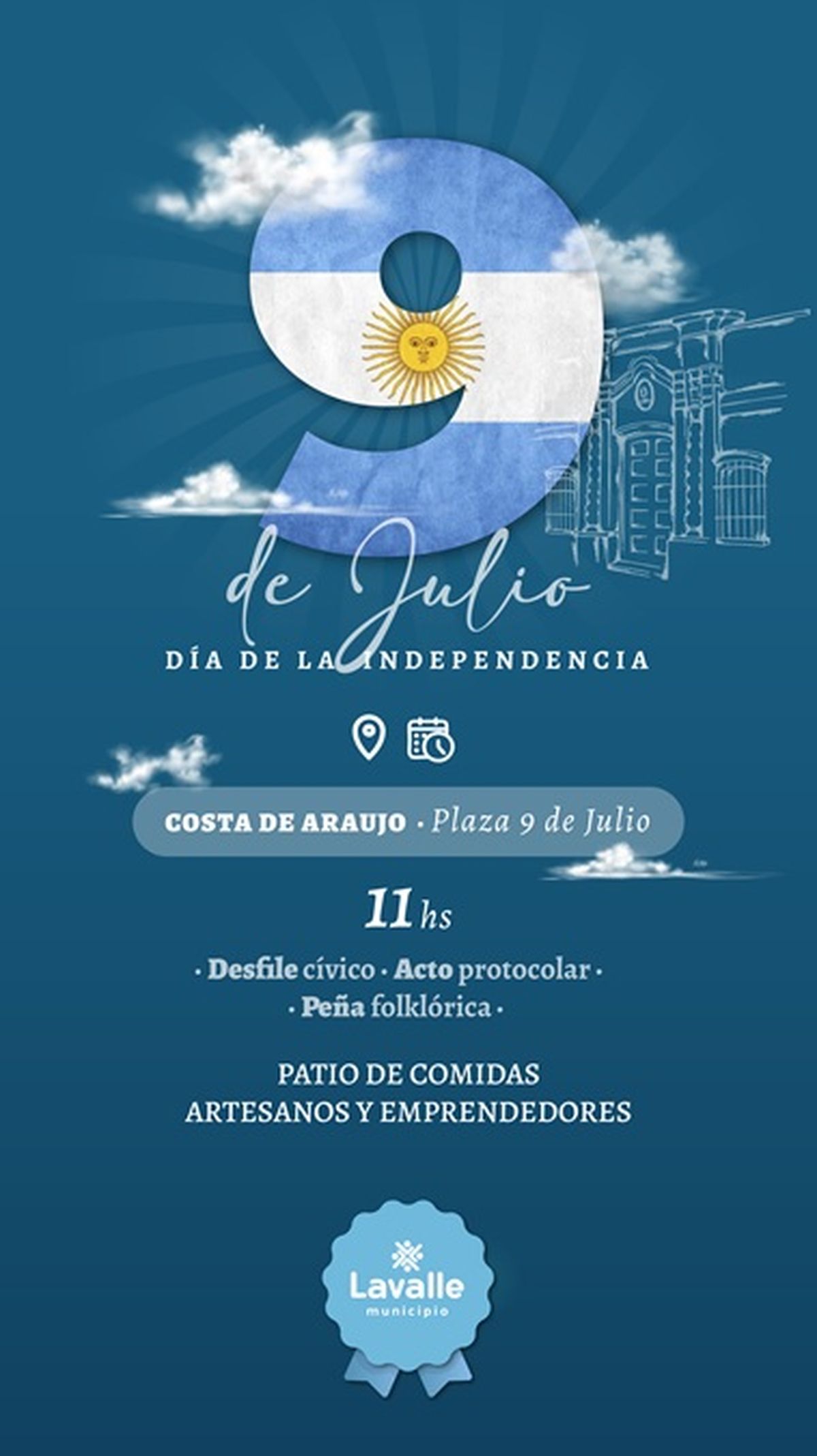 Lavalle festejará el acto patrio del 9 de Julio. Lavalle festejará el acto patrio del 9 de Julio.