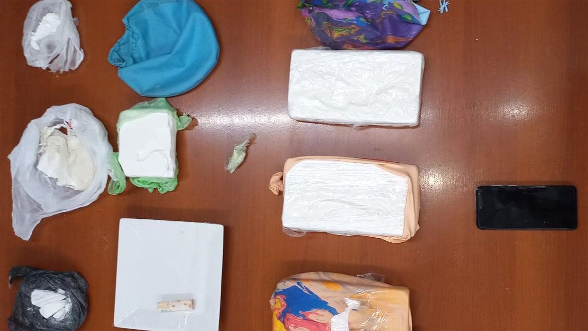 Encontraron 3,727 Kg. de cocaína en tres ladrillos envueltos en piñatas de látex para niños, además de un celular y el Camión Scania.