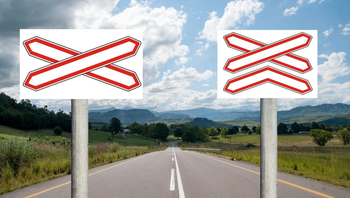 ¿Cuál es la diferencia entre estas dos señales de tránsito con forma de 