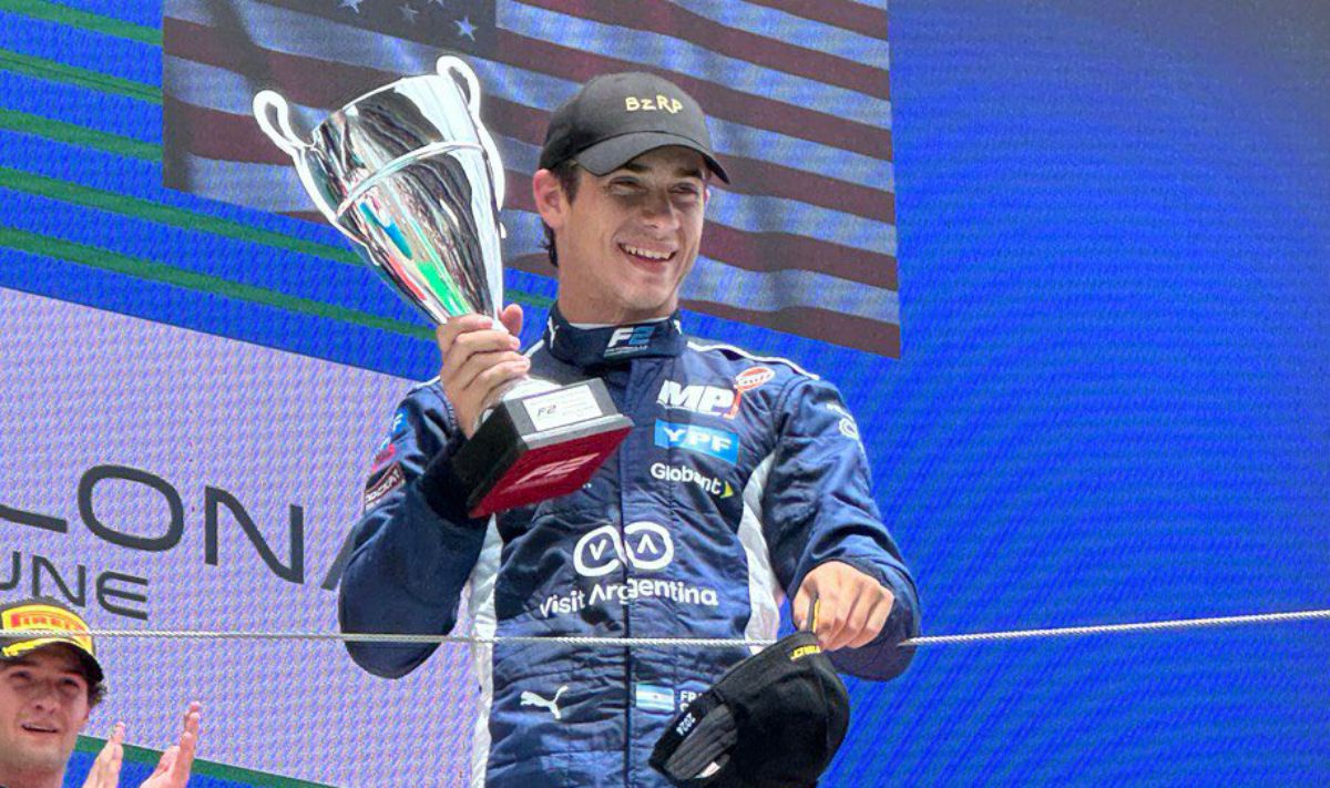 Colapinto con la gorra del Biza.