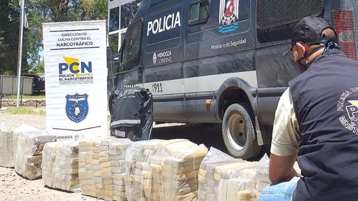 Drogas en Mendoza: desde el mes de enero hasta diciembre del2021 se incautaron 5.250 kilos de marihuana y 46,919 kilos de cocaína.