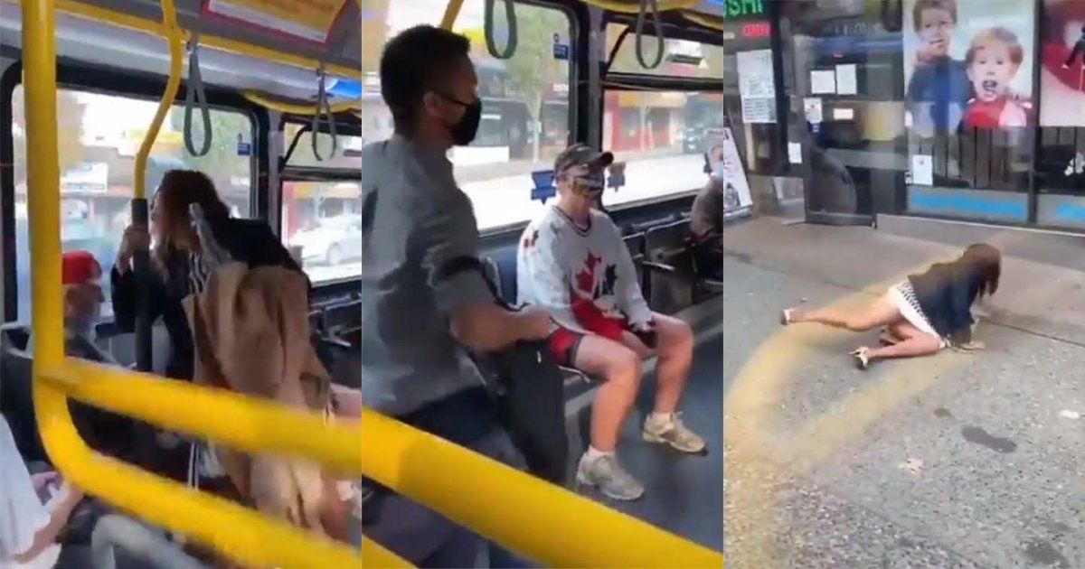 Violento. Un video muestra cómo una mujer es arrojada del colectivo por no usar barbijo.