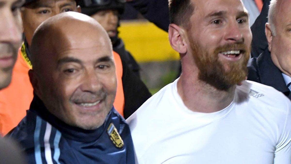 Jorge Sampaoli y Lionel Messi.