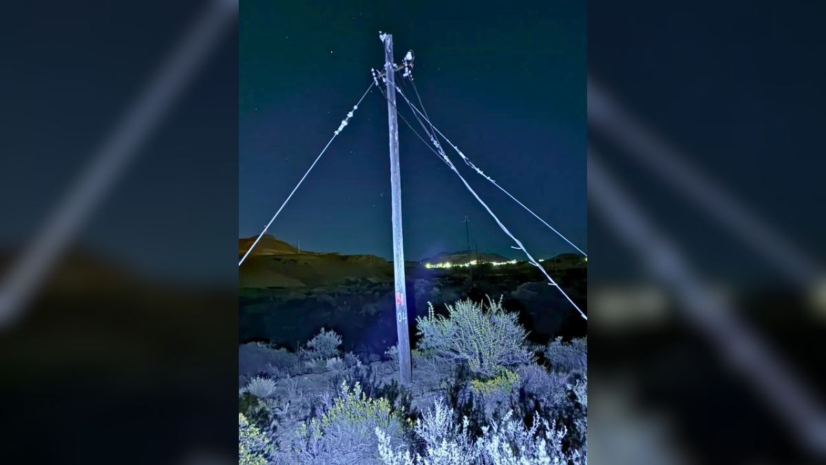 El lugar donde se robaron los cables en la Patagonia. El lugar donde se robaron los cables en la Patagonia.
