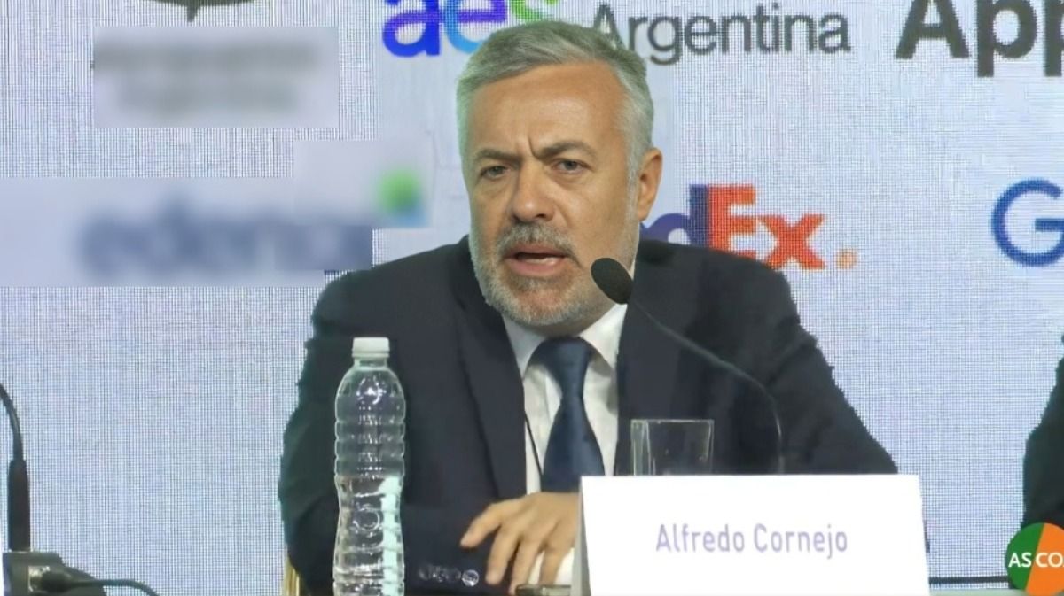 Alfredo Cornejo durante su intervención en el panel de los gobernadores del Consejo de las Américas.