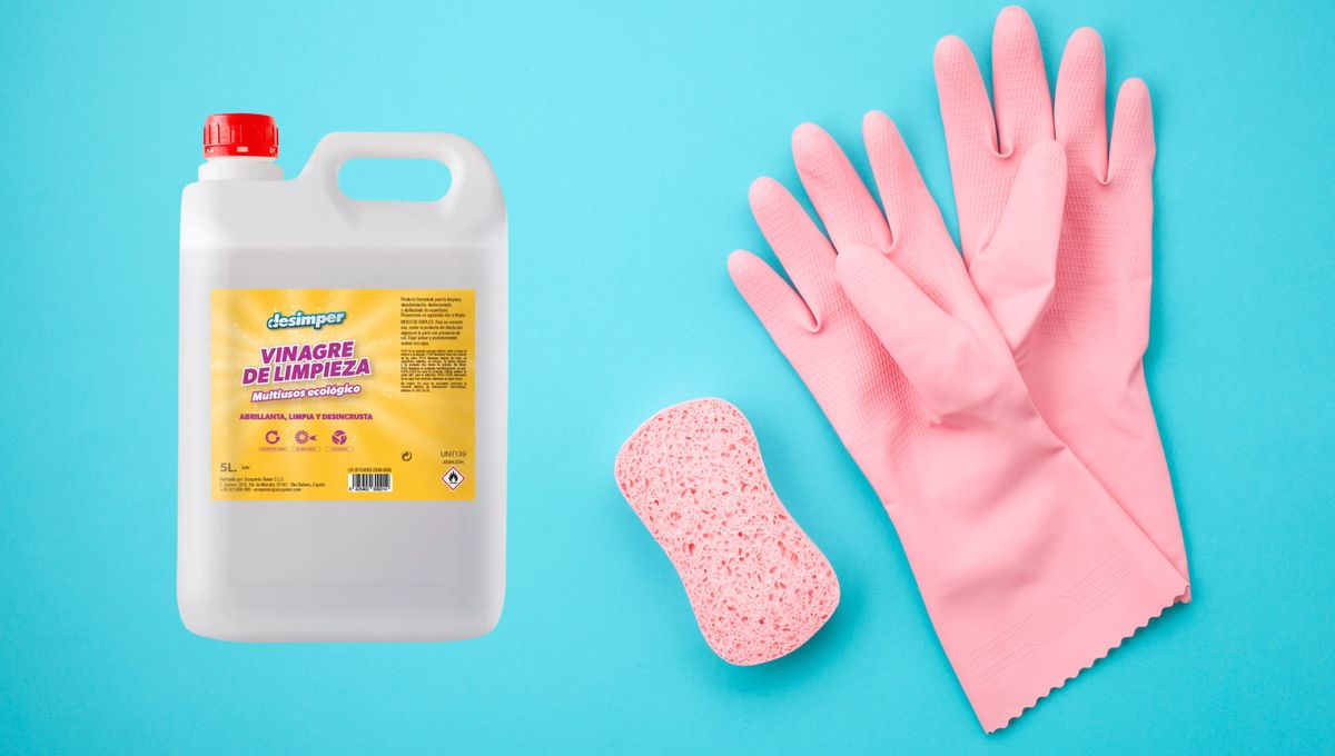 Utiliza guantes y barbijo para limpiar con vinagre. No es un producto peligroso, pero es importante proteger la vista y las manos.&nbsp;