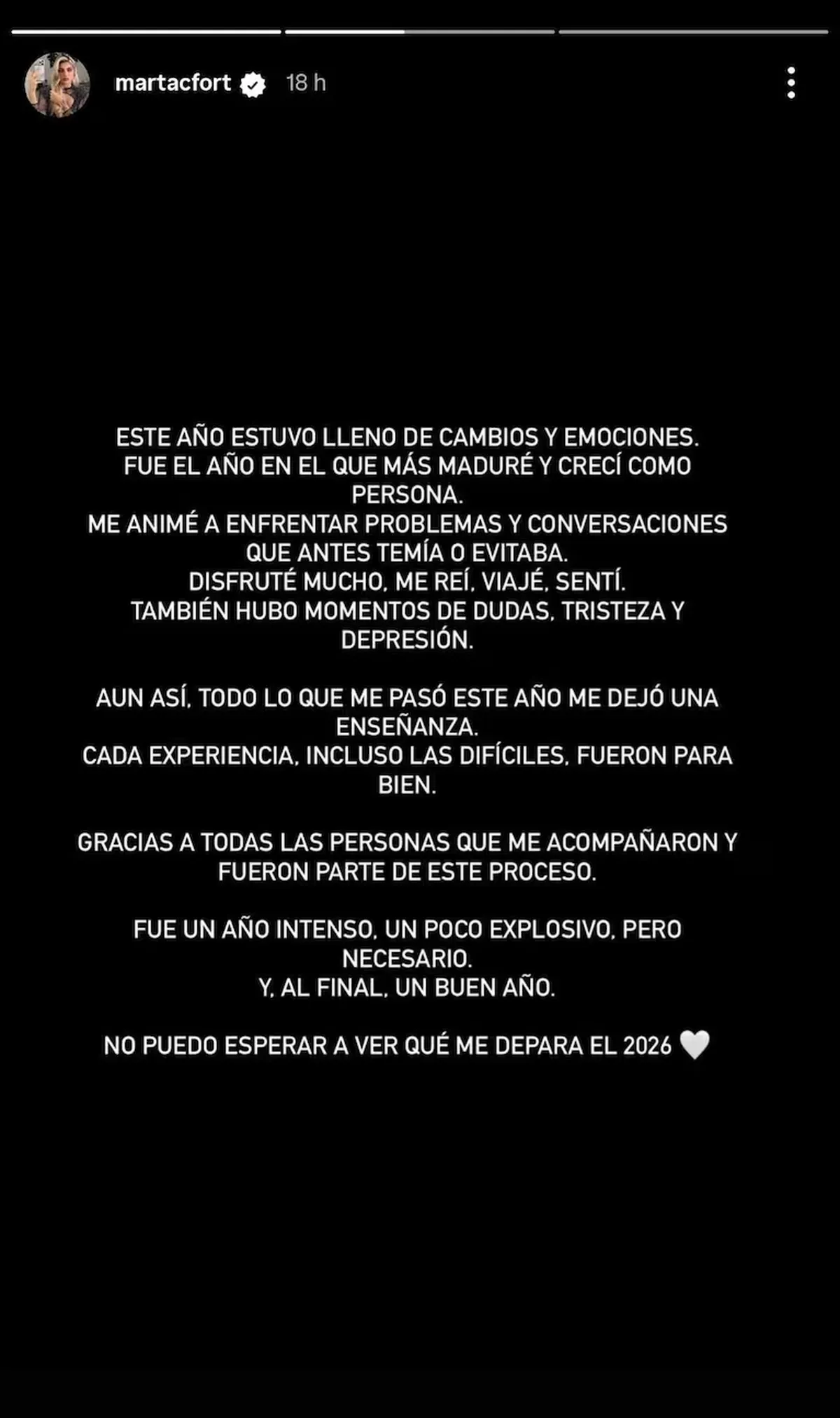 La impactante reflexión de Martita Fort. La impactante reflexión de Martita Fort.