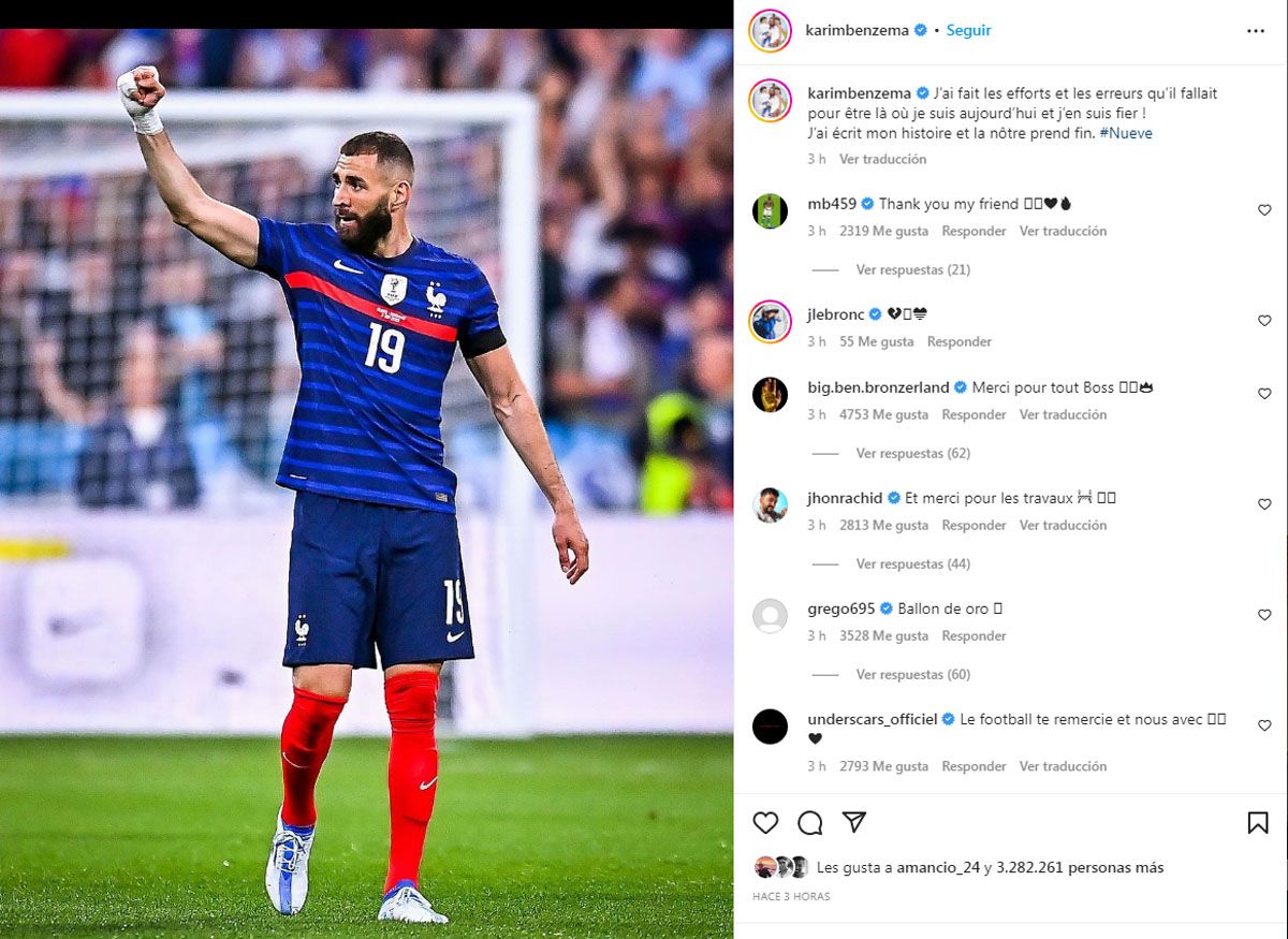 El anuncio de Karim Benzema tras perderse el Mundial Qatar 2022