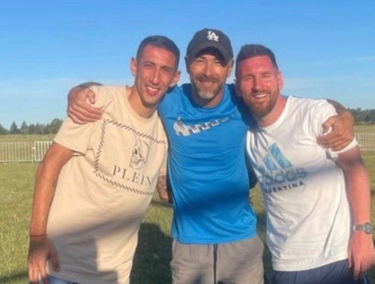 Kily González, Ángel Di María y Lionel Messi en Rosario. Kily González, Ángel Di María y Lionel Messi en Rosario. 