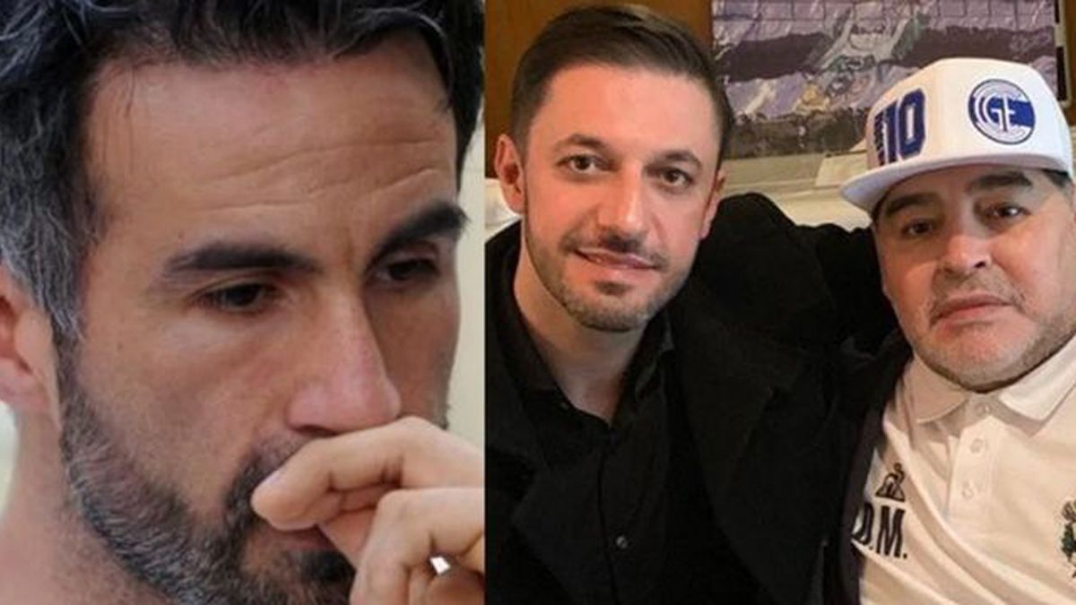 El Dr. Luque y Matías Morla junto a Diego Maradona.