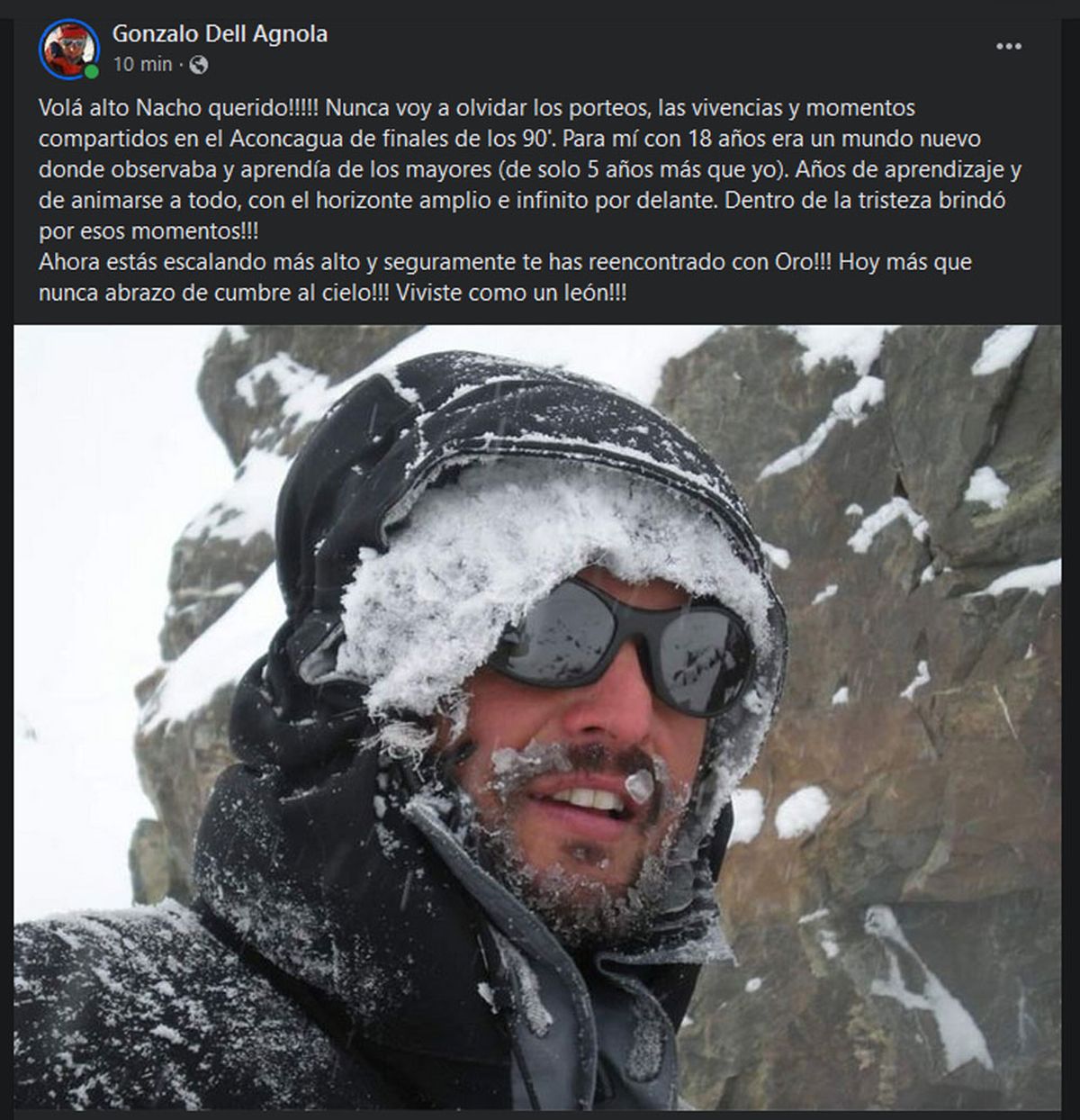 Uno de los mensajes en redes recordando a Nacho. Uno de los mensajes en redes recordando a Nacho.