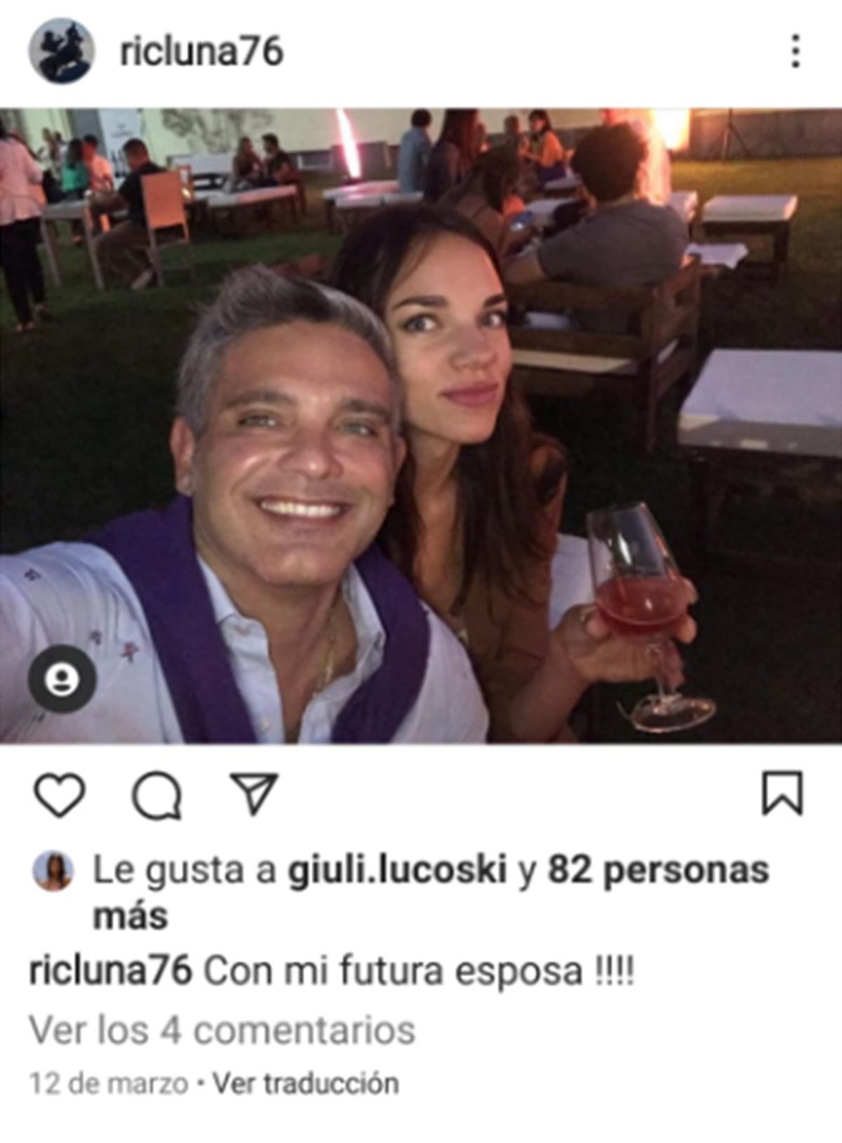 Ricardo Luna ya se refería a Giuliana Lucoski como