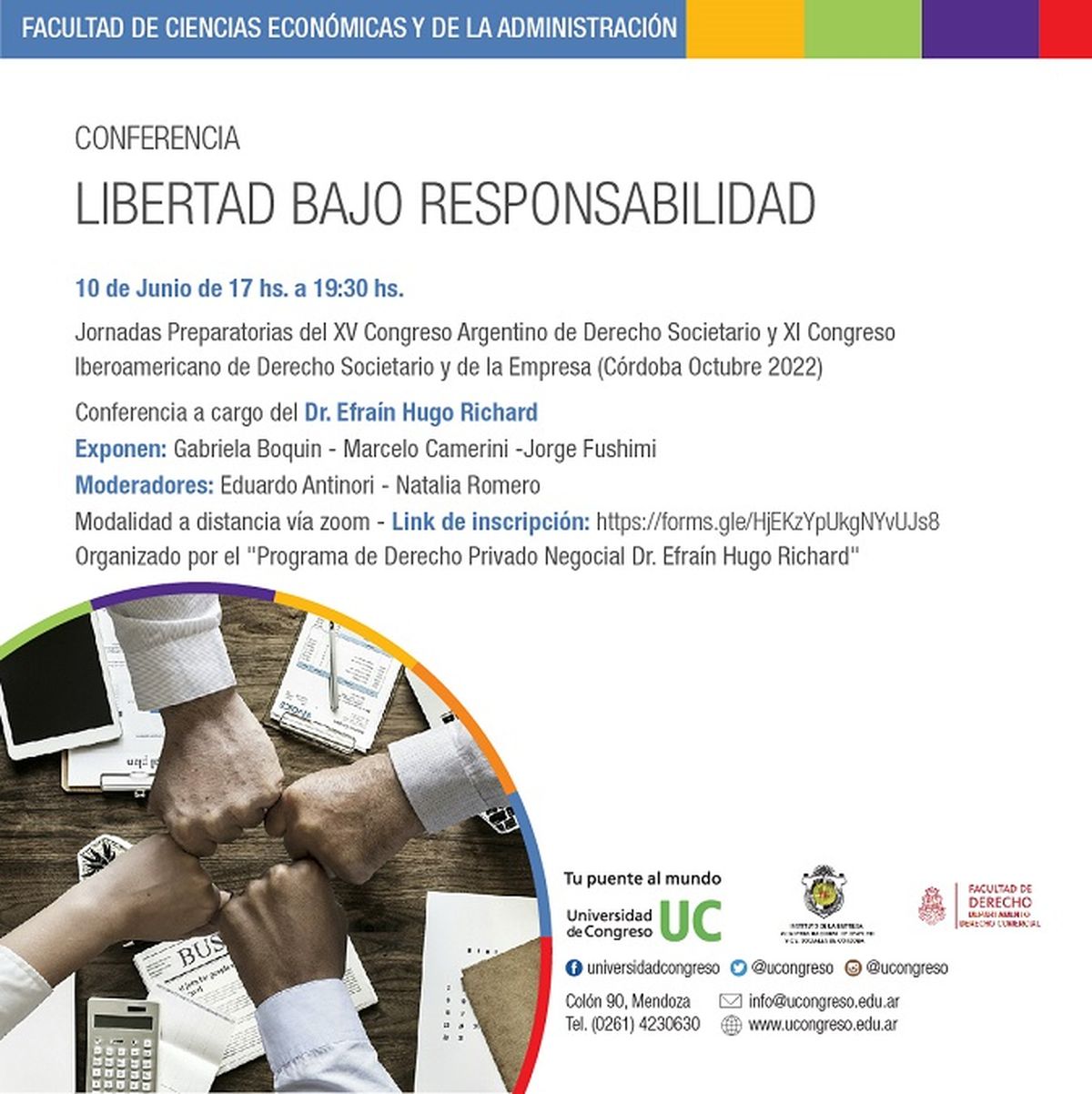 Este viernes se llevarán a cabo en la Universidad de Congreso las Jornadas Preparatorias del XV Congreso Argentino de Derecho Societario