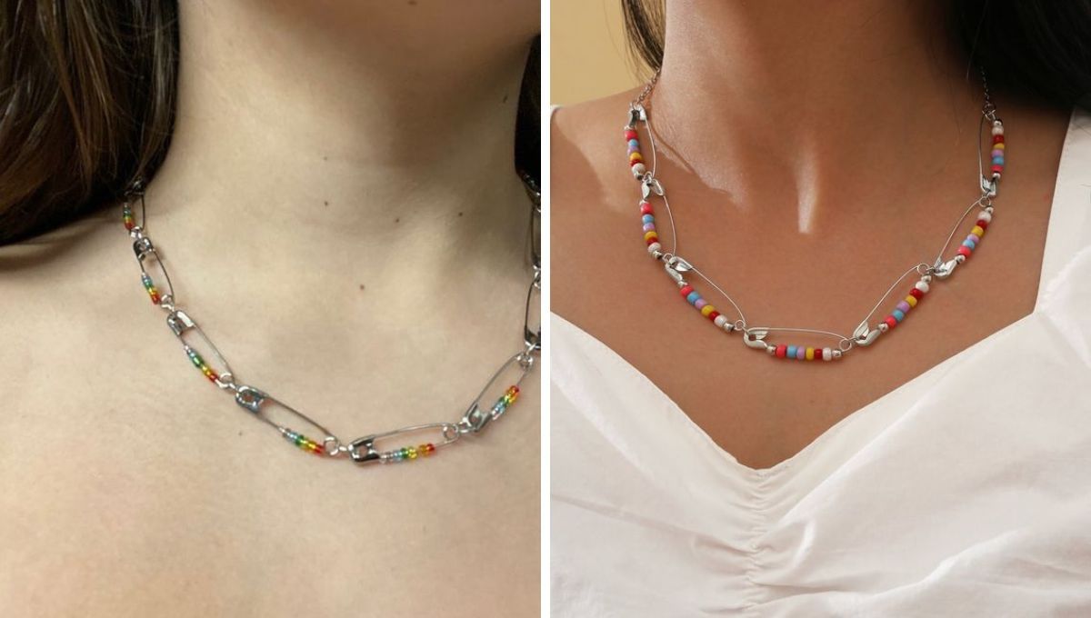 Collar con imperdibles. Collar con imperdibles. 