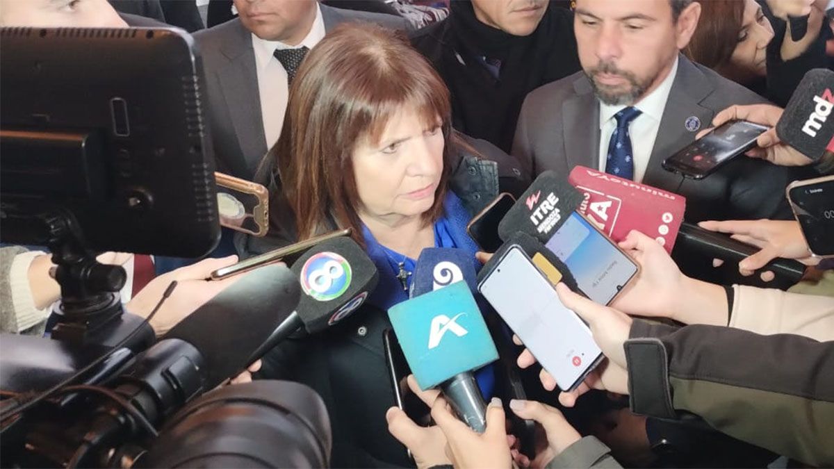Patricia Bullrich está en Mendoza para encabezar el Consejo de Seguridad Interior.