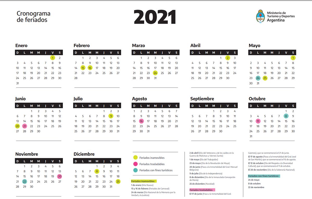 Feriados 2021 ¿el viernes 24 de septiembre es feriado?