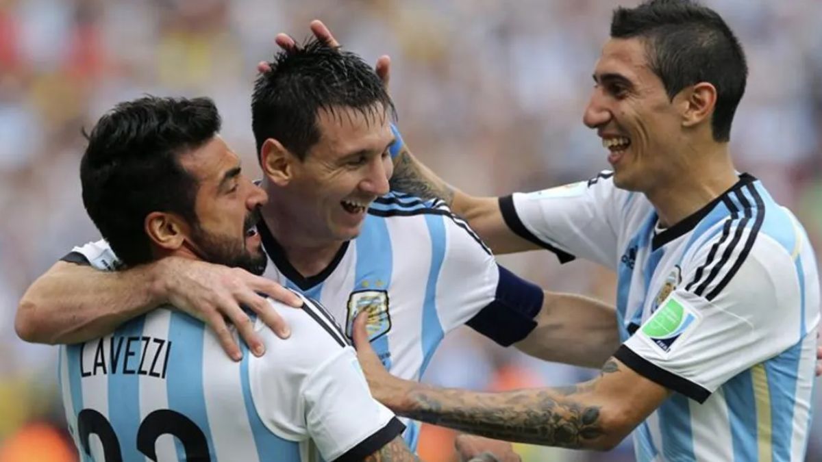 Lavezzi, Messi y Di María en la antigua camada de la Selección argentina.