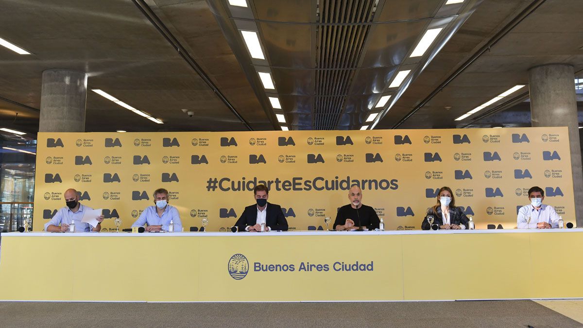 El jefe de Gobierno porteño, Horacio Rodríguez Larreta, brindó este viernes una conferencia para dar a conocer las nuevas restricciones.