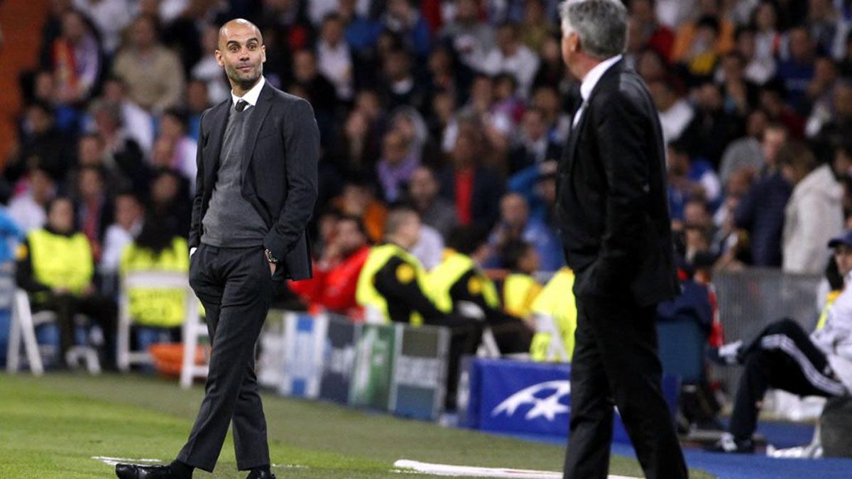 Pep Guardiola y Carlo Ancelotti.