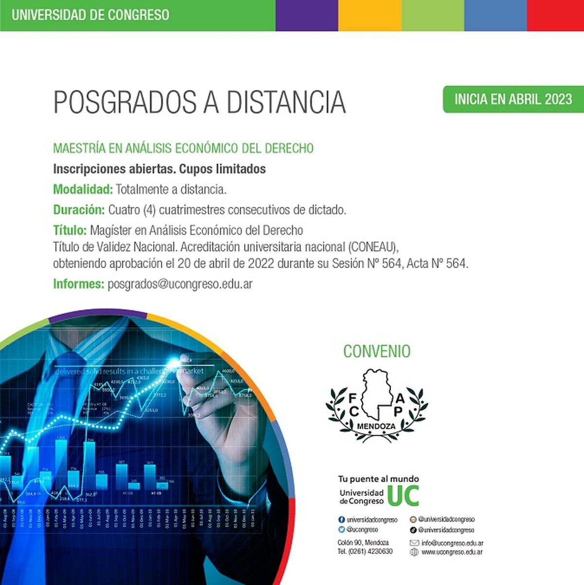 La modalidad de dictado es totalmente a distancia con una duración de 4 cuatrimestre