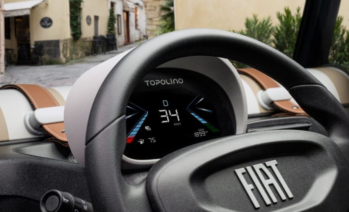 La pantalla digital del Fiat Topolino, s&uacute;per novedosa. Foto: Fiat&nbsp;