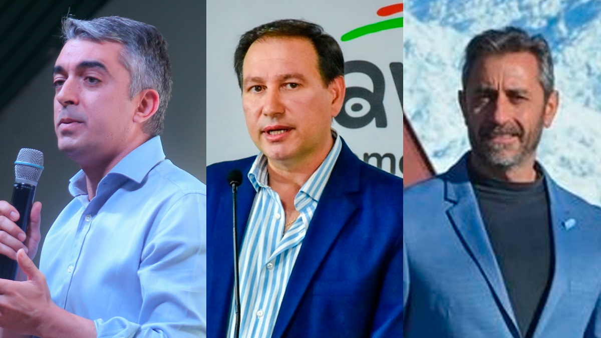 Sebastián Bragagnolo, Roberto Righi y Rolando Scanio, intendentes de Luján, Lavalle y San Carlos.