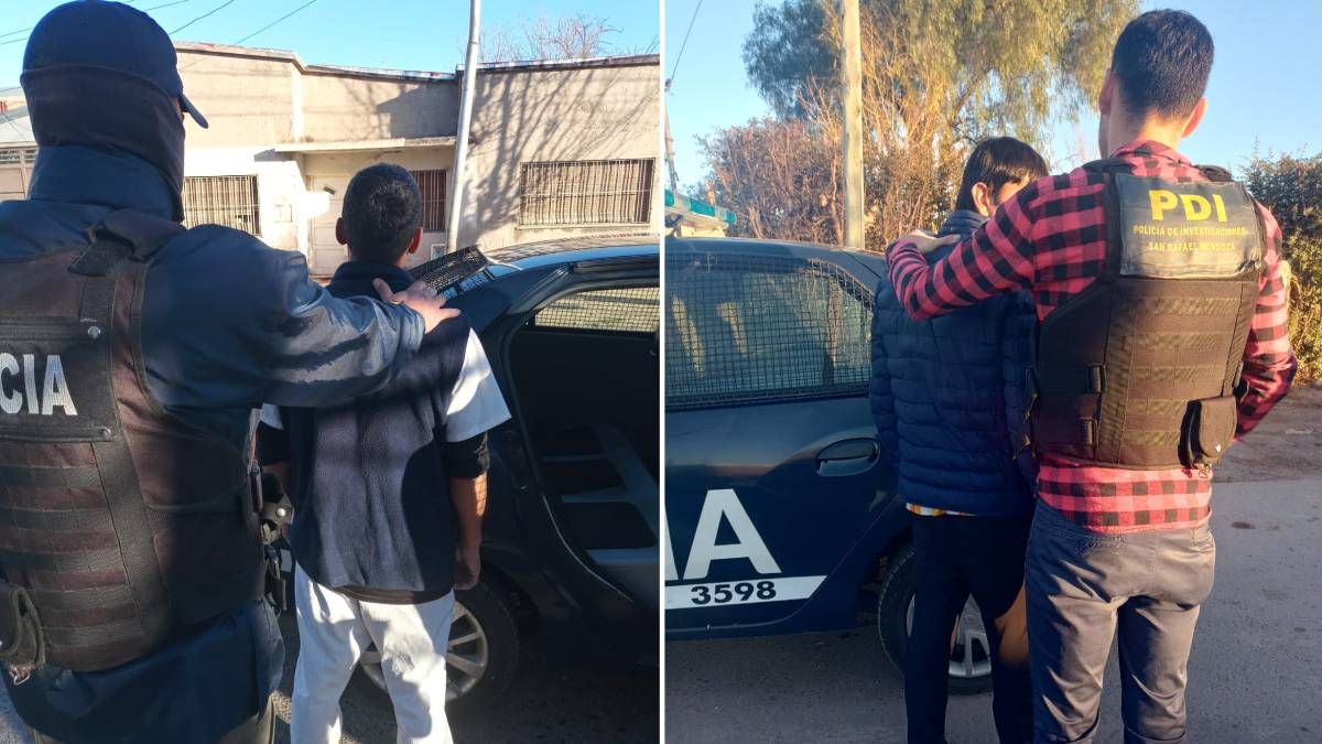 Los dos sospechosos fueron capturados en allanamientos realizados en San Rafael. Foto: Gobierno de Mendoza