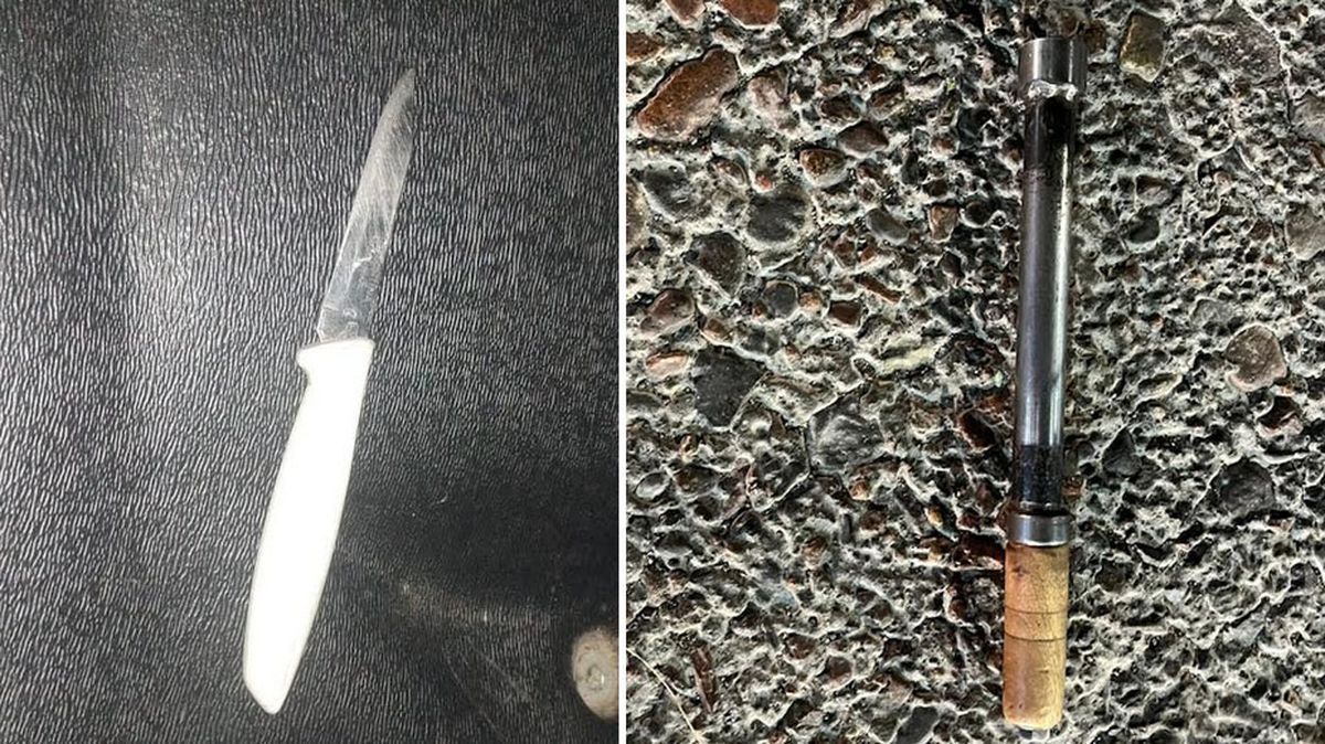 Tras la persecución la Policía requisó a los detenidos y les secuestraron un cuchillo y un caño de metal. Tras la persecución la Policía requisó a los detenidos y les secuestraron un cuchillo y un caño de metal.